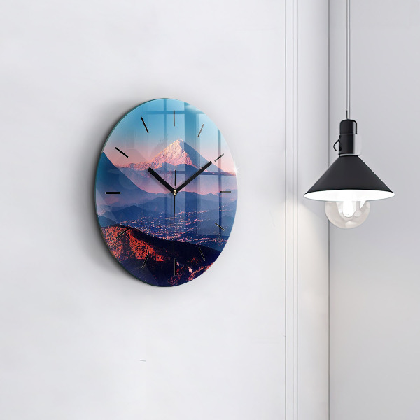 Round glass clock Mountains in San Antonio USA