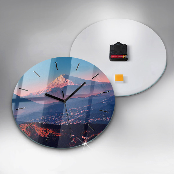 Round glass clock Mountains in San Antonio USA