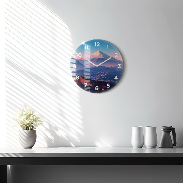 Round glass clock Mountains in San Antonio USA