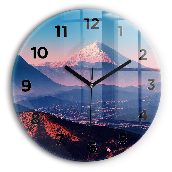 Round glass clock Mountains in San Antonio USA