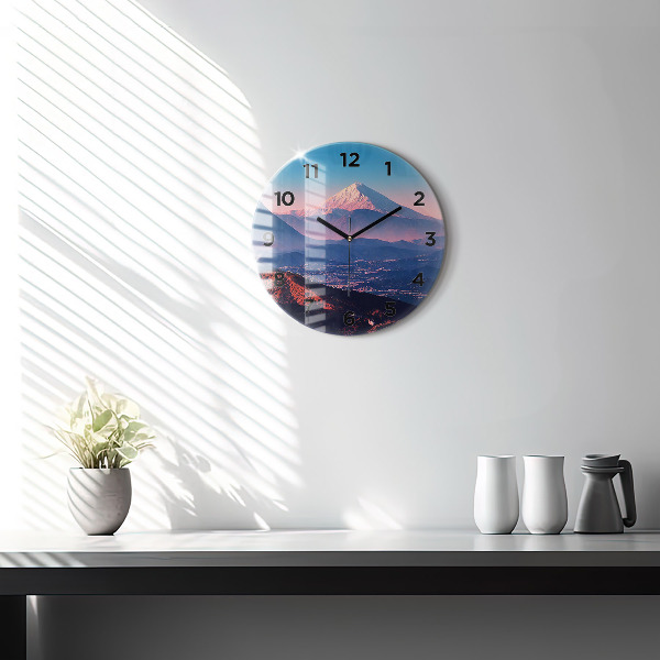 Round glass clock Mountains in San Antonio USA