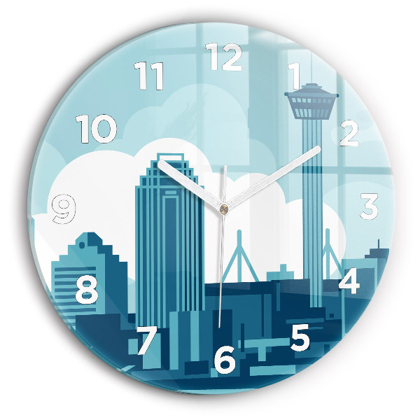 Round glass clock Architecture in the USA