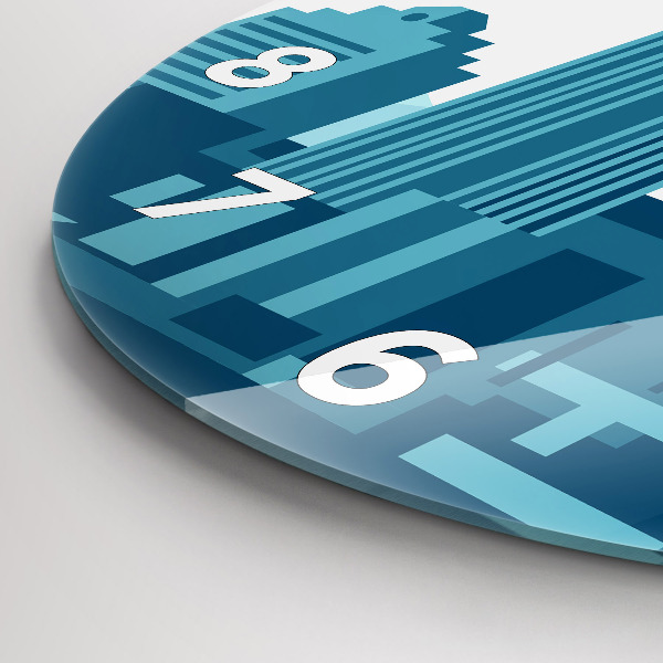 Round glass clock Architecture in the USA