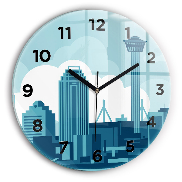 Round glass clock Architecture in the USA