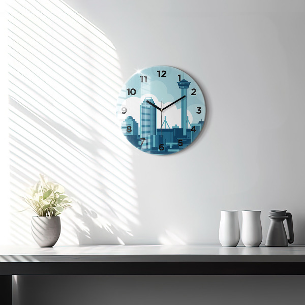 Round glass clock Architecture in the USA