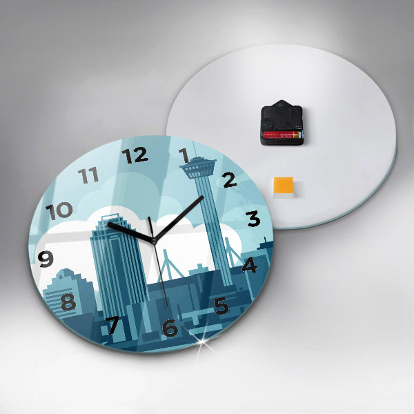 Round glass clock Architecture in the USA