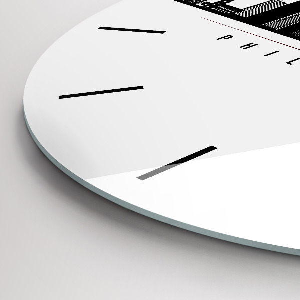 Round glass clock Philadelphia illustration