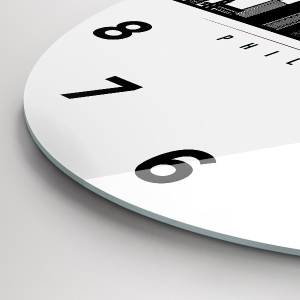 Round glass clock Philadelphia illustration