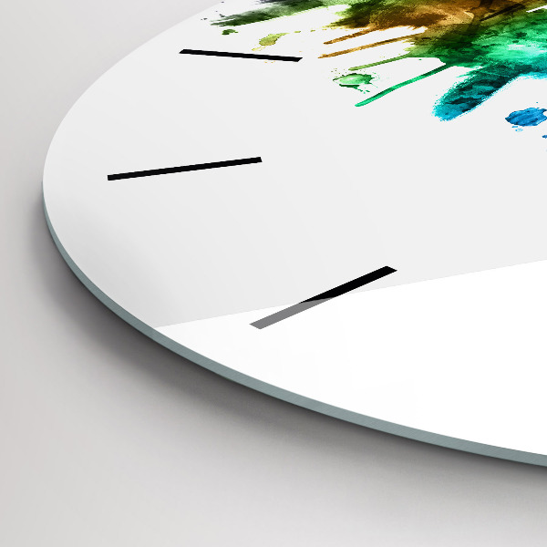 Round glass clock Colorful Philadelphia