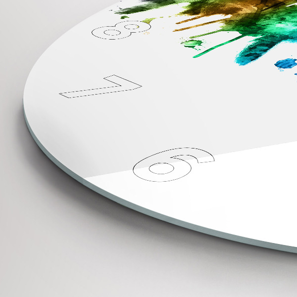 Round glass clock Colorful Philadelphia