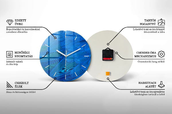 Round glass clock View of San Francisco