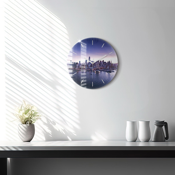 Round glass clock View of San Francisco