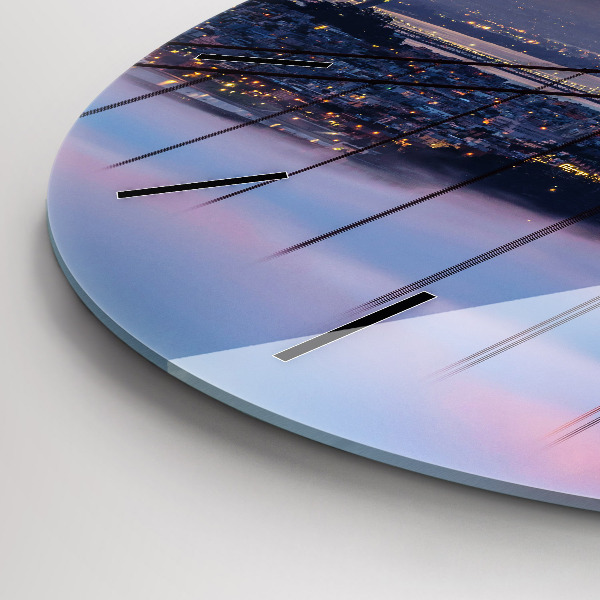 Round glass clock San Francisco Bridge