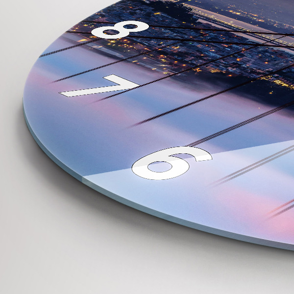 Round glass clock San Francisco Bridge