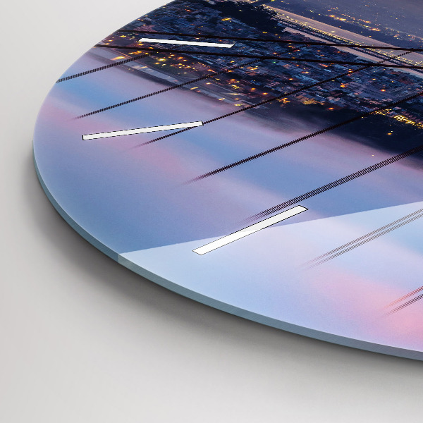 Round glass clock San Francisco Bridge