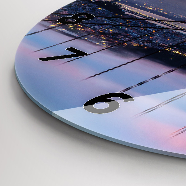 Round glass clock San Francisco Bridge
