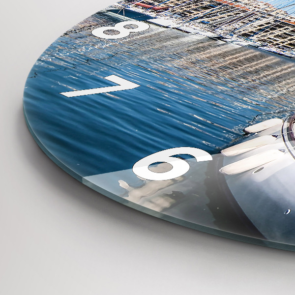 Round glass clock Marina in Marseille France