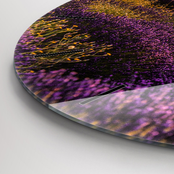 Round glass clock Lavender meadow France