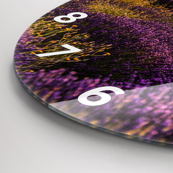 Round glass clock Lavender meadow France