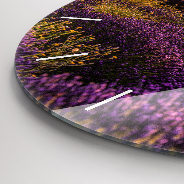 Round glass clock Lavender meadow France