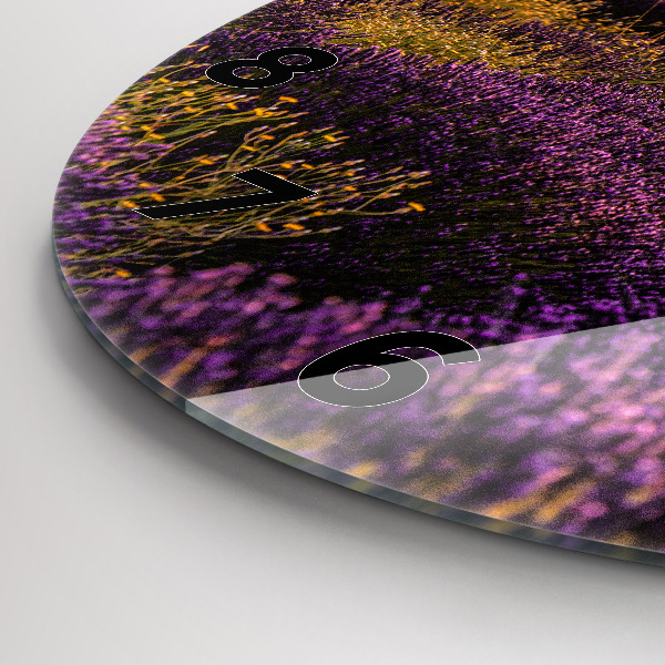 Round glass clock Lavender meadow France