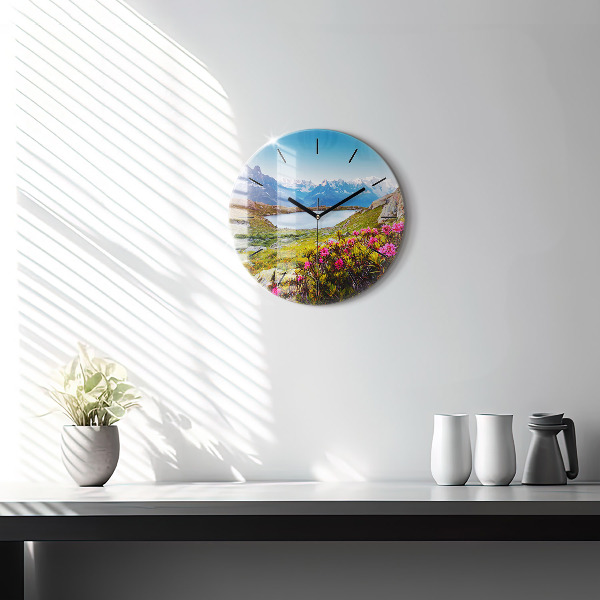 Round glass clock Mont Blanc Glacier Chamonix