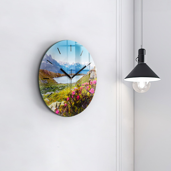 Round glass clock Mont Blanc Glacier Chamonix