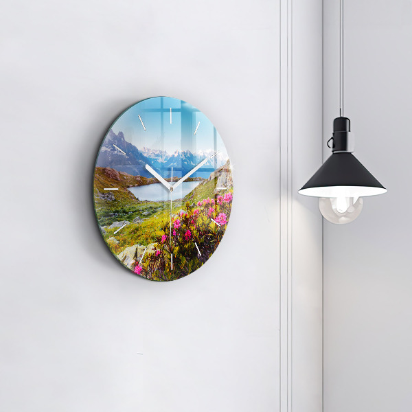 Round glass clock Mont Blanc Glacier Chamonix