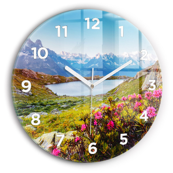 Round glass clock Mont Blanc Glacier Chamonix