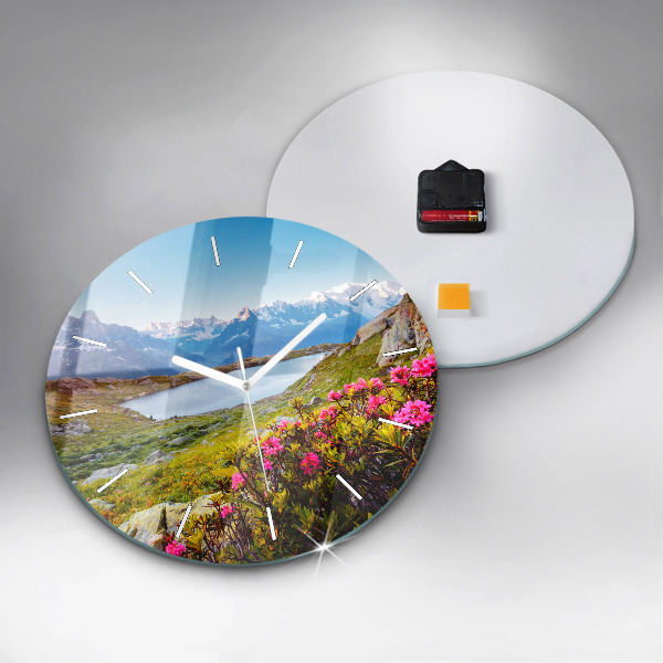 Round glass clock Mont Blanc Glacier Chamonix