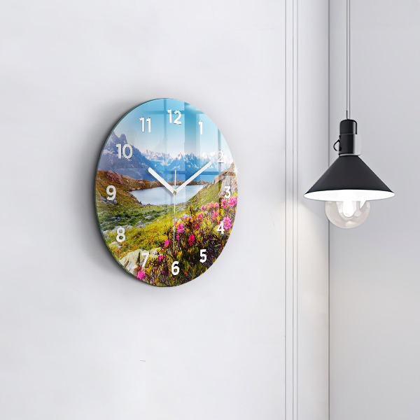 Round glass clock Mont Blanc Glacier Chamonix