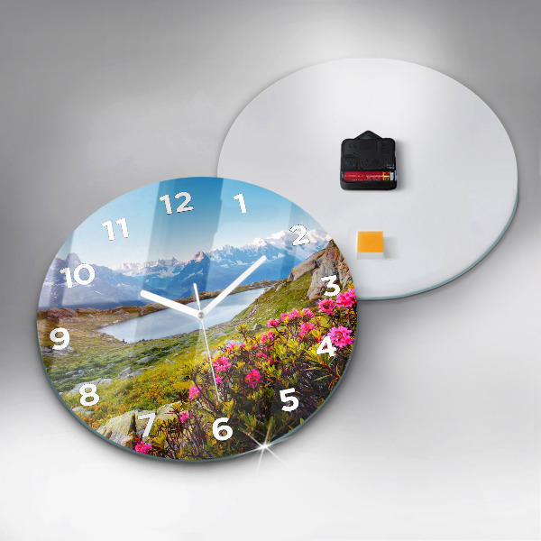 Round glass clock Mont Blanc Glacier Chamonix