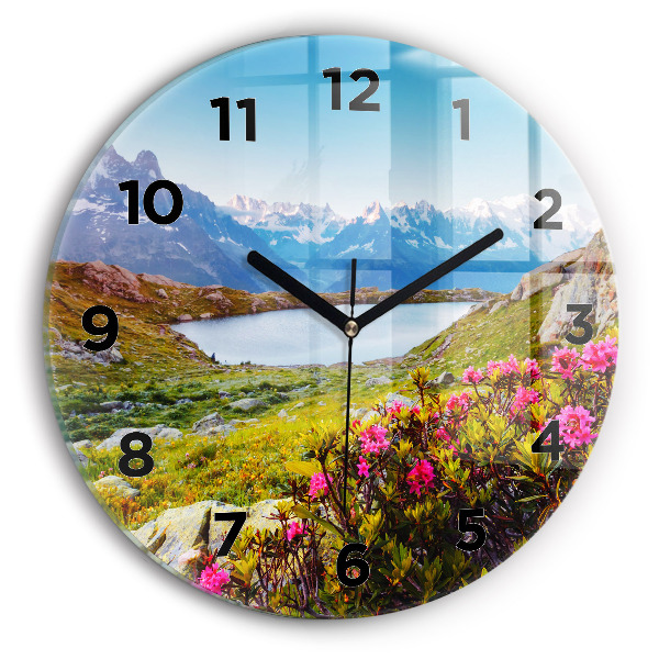 Round glass clock Mont Blanc Glacier Chamonix