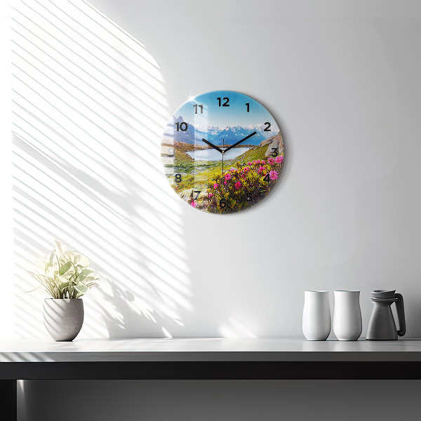 Round glass clock Mont Blanc Glacier Chamonix