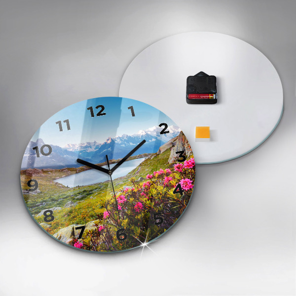 Round glass clock Mont Blanc Glacier Chamonix