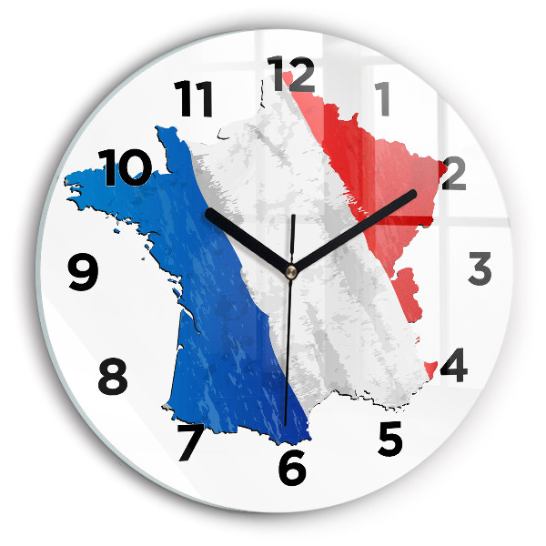Round glass clock Flag of France