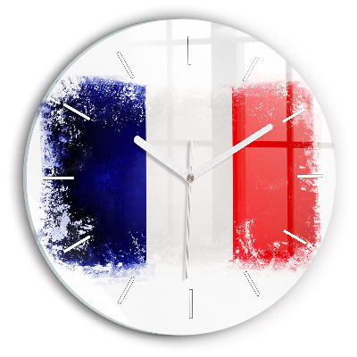 Round glass clock Flag of France