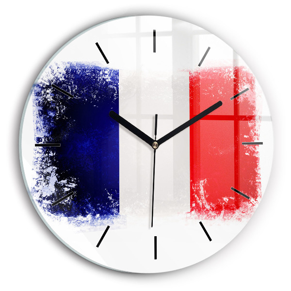 Round glass clock Flag of France