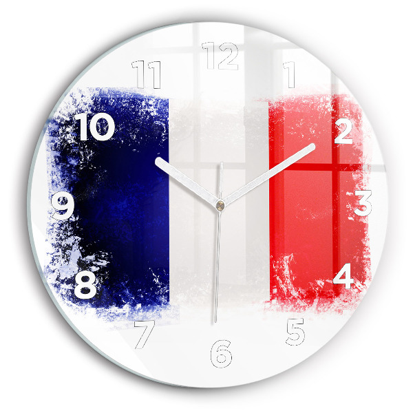 Round glass clock Flag of France