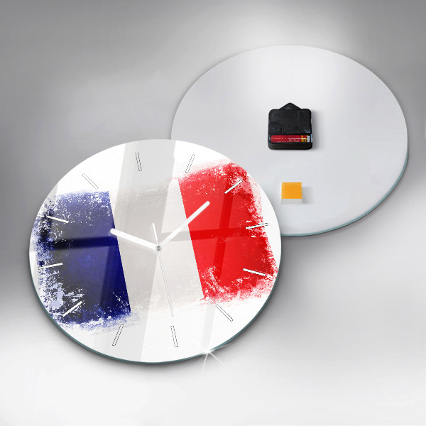 Round glass clock Flag of France