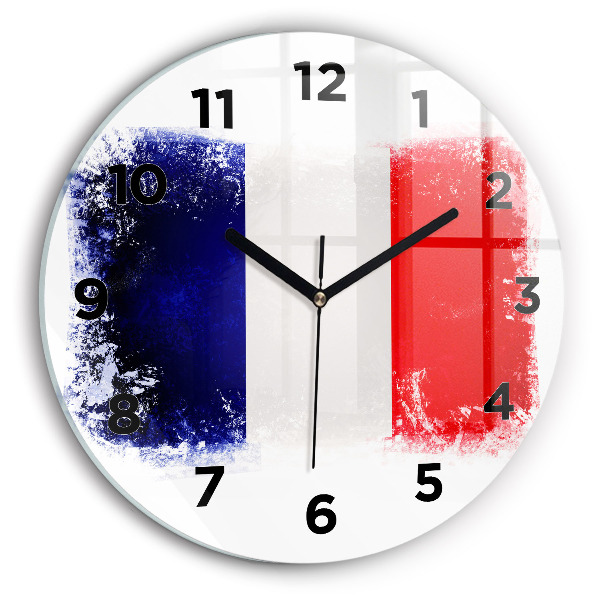 Round glass clock Flag of France