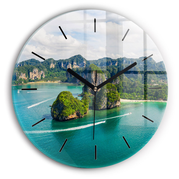 Round glass clock Island in Thailand