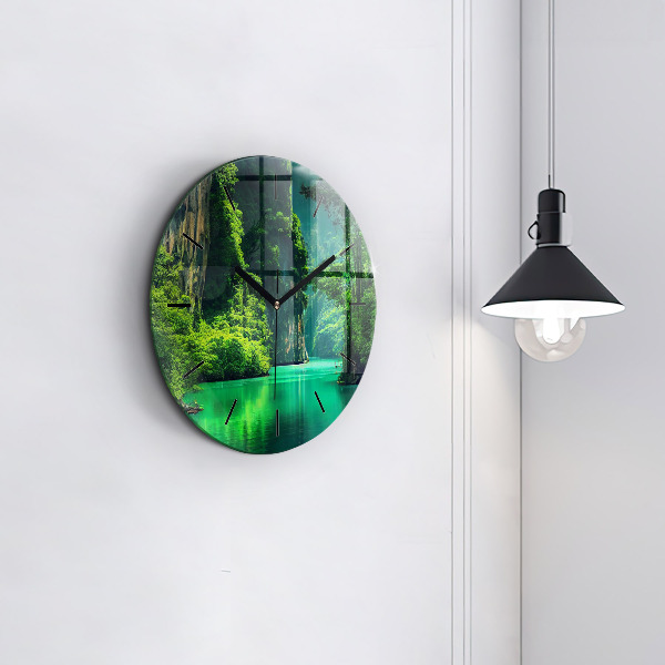 Round glass clock 'Thailand''s natural landscape'