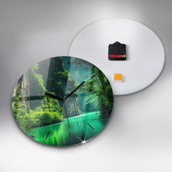 Round glass clock 'Thailand''s natural landscape'