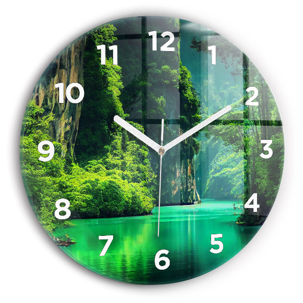 Round glass clock 'Thailand''s natural landscape'
