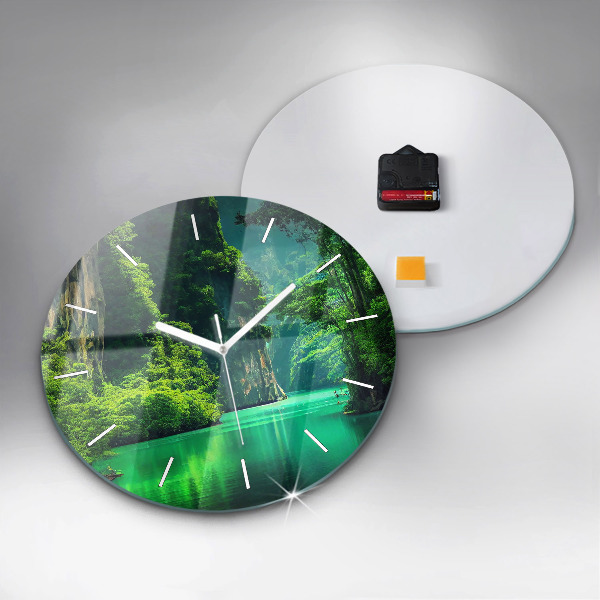 Round glass clock 'Thailand''s natural landscape'