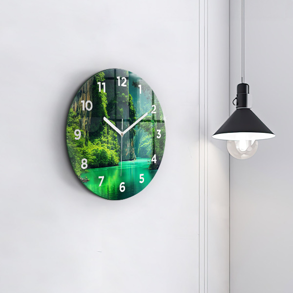 Round glass clock 'Thailand''s natural landscape'