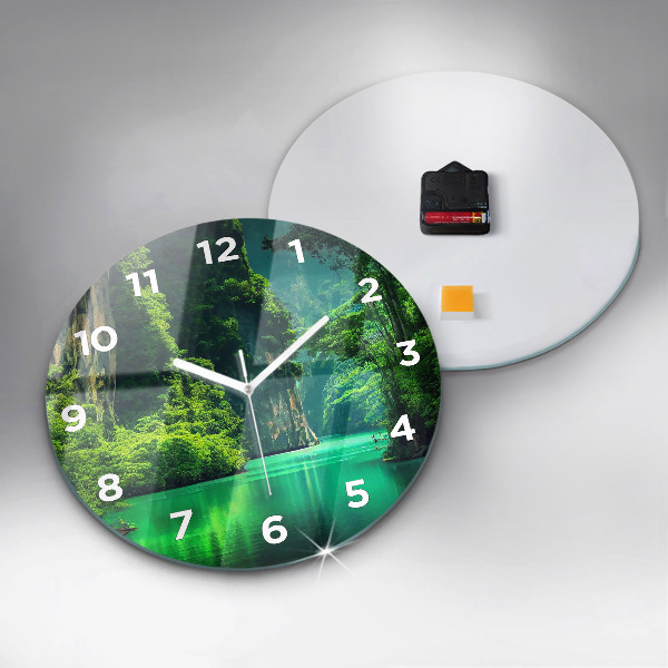 Round glass clock 'Thailand''s natural landscape'
