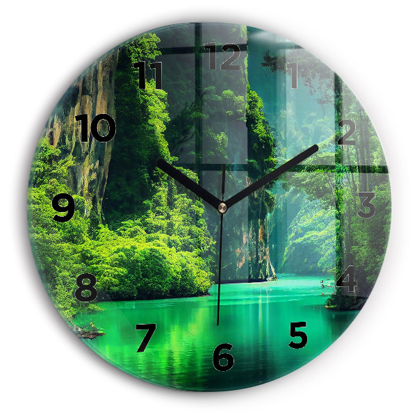 Round glass clock 'Thailand''s natural landscape'