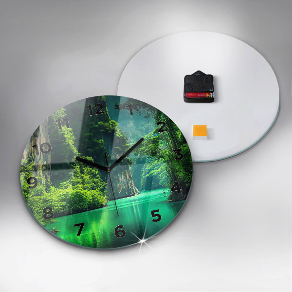 Round glass clock 'Thailand''s natural landscape'